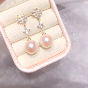 Elegant and Sophisticated Pearl Stud Earrings for Women  Luxurious Long Drop Earrings with a Face-Slimming Design