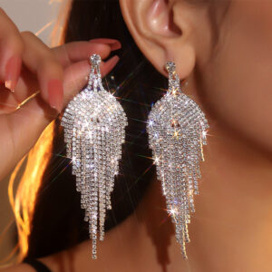 Imitation Diamond Long Earring