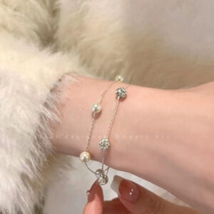 Starry Sky Double-Layered Pearl Bracelet - New Luxurious and Elegant Design with Delicate Micro-Inlaid Zircon