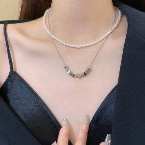 Double-Layered Minimalist Pearl Necklace