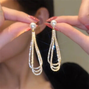 Elegant Long Full Elegant Long Full Zircon Earrings